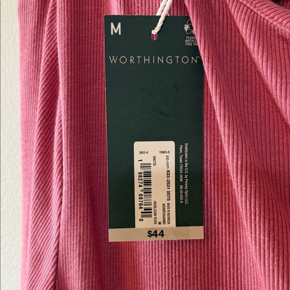 NWT-Women's Pink Draped Asymmetrical Top M - Picture 2 of 3